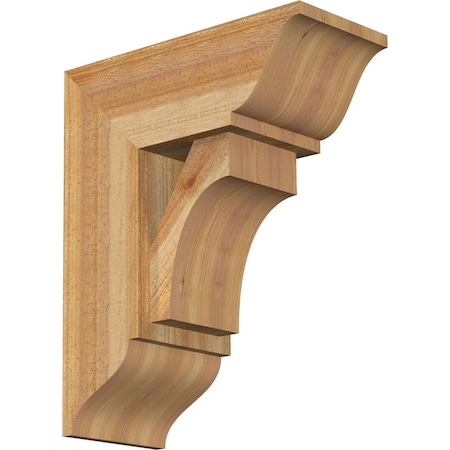 Westlake Traditional Rough Sawn Bracket W/ Offset Brace, Western Red Cedar, 8W X 18D X 22H